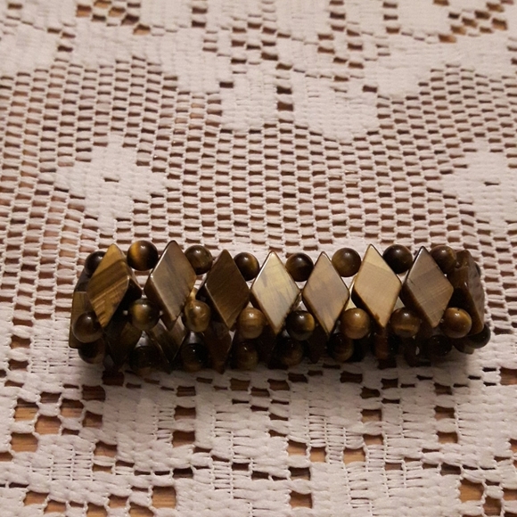 Beaded tigereye Stone stretchy bracelet - Picture 3 of 9